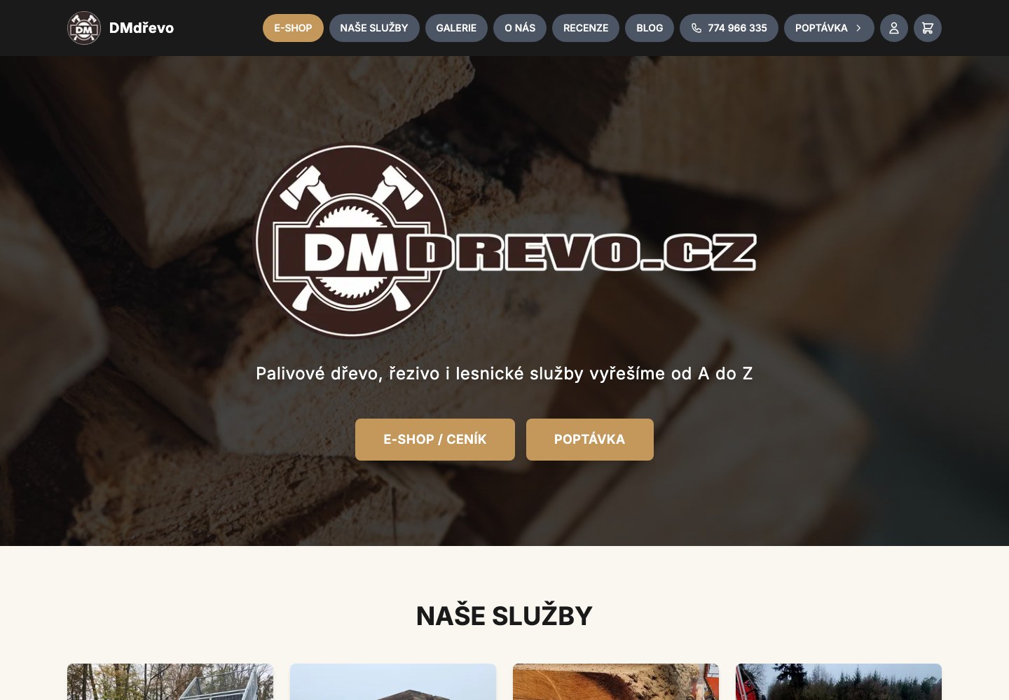 Náhled webu DM DŘEVO