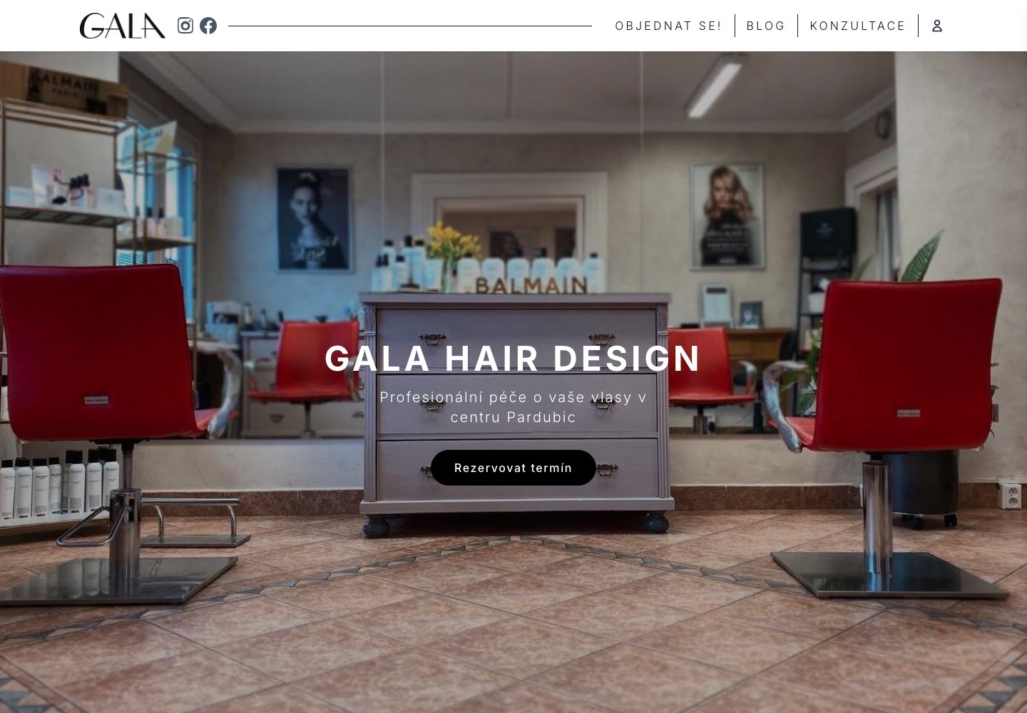 Náhled webu Gala Hair Design
